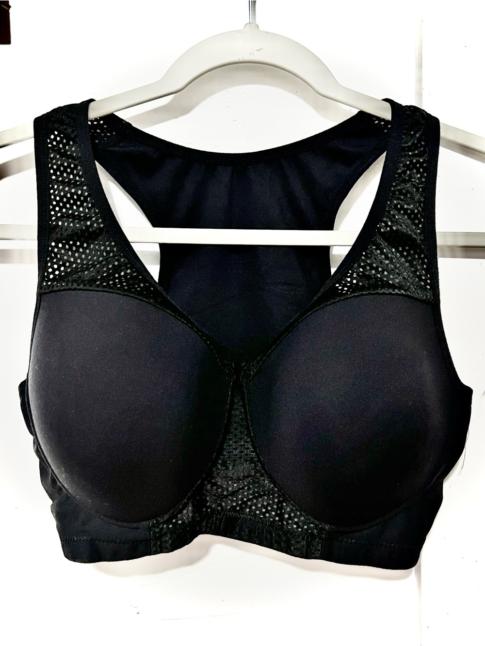 Black High Support Racerback Sports Bra